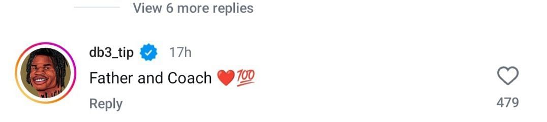 Hunter's IG comment